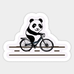 A Panda riding bike- Panda icons Sticker